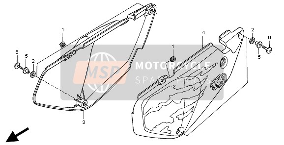 Honda XRV750 1997 Cubierta lateral para un 1997 Honda XRV750