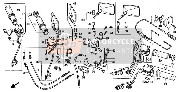 Honda VT600C 1994 Schakelaar & Kabel voor een 1994 Honda VT600C