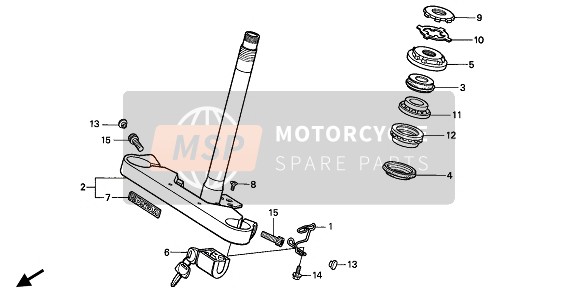 Honda VT600C 1994 Tige de direction pour un 1994 Honda VT600C