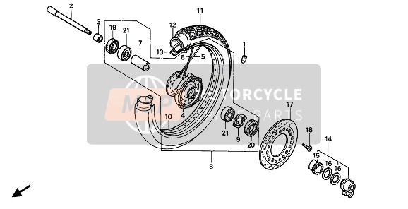 Honda VT600C 1994 FRONT WHEEL for a 1994 Honda VT600C