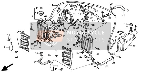 Honda XRV750 1997 RADIATOR & SHROUD for a 1997 Honda XRV750