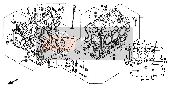 Honda GL1500A 1995 ZYLINDERBLOCK für ein 1995 Honda GL1500A