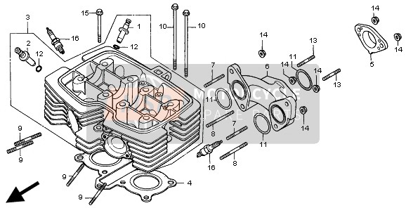 Honda CA125 1998 CYLINDER HEAD for a 1998 Honda CA125