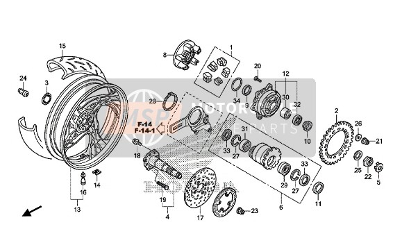 Honda CB1000R 2014 HINTERRAD für ein 2014 Honda CB1000R