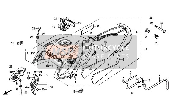 17500MFNK20ZA, Gruppo Serbatoio Carburan, Honda, 0