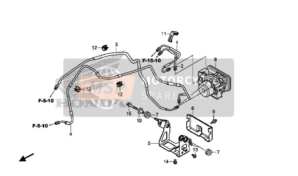 45126MGCN30, Rohr A Kompl., Vorderradb, Honda, 0