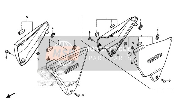 83600MGCJ80ZD, Cover Set, R. Side (Wl) *NHB01* (NHB01 Graphite Black), Honda, 0