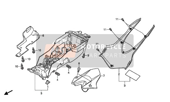 Honda CBR1000RR 2014 REAR FENDER for a 2014 Honda CBR1000RR