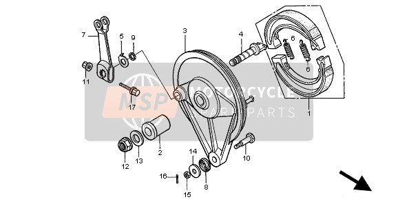 Honda CA125 1998 REAR BRAKE PEDAL for a 1998 Honda CA125