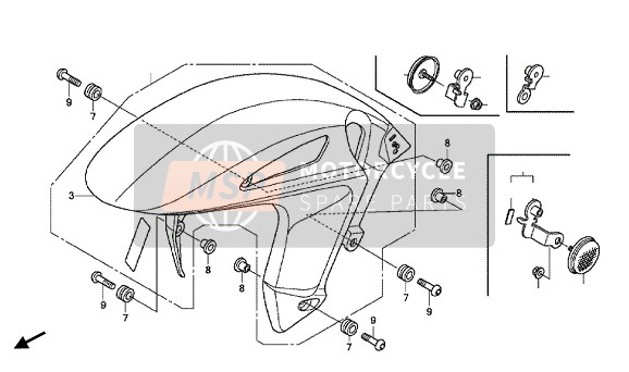 Honda CBR1000S SP 2014 Parafango anteriore per un 2014 Honda CBR1000S SP