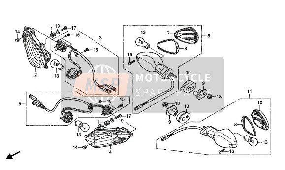 Honda CBR1000S SP 2014 BLINKER für ein 2014 Honda CBR1000S SP