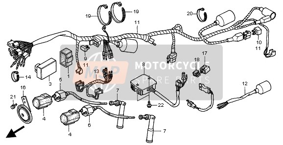 Honda CA125 1998 WIRE HARNESS for a 1998 Honda CA125