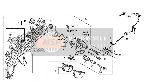 Honda CTX700NA 2014 Pinza de freno trasero para un 2014 Honda CTX700NA