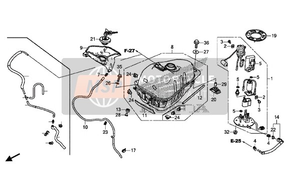 17525KFK000, Rubber, Tank Mounting, Honda, 0