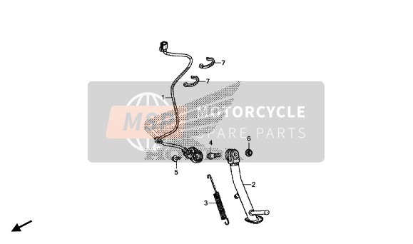 50530MJFA02, Bar Comp., Side Stand, Honda, 0