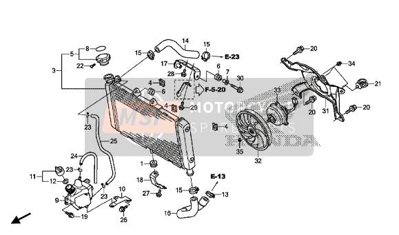 19505MGSD30, Hose, Radiator Upper, Honda, 1