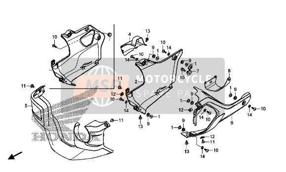 64461MJFA00, Cowl, L. Under, Honda, 0