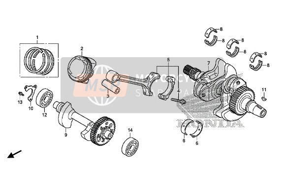 Honda CTX700NA ABS 2014 CRANKSHAFT & PISTON for a 2014 Honda CTX700NA ABS