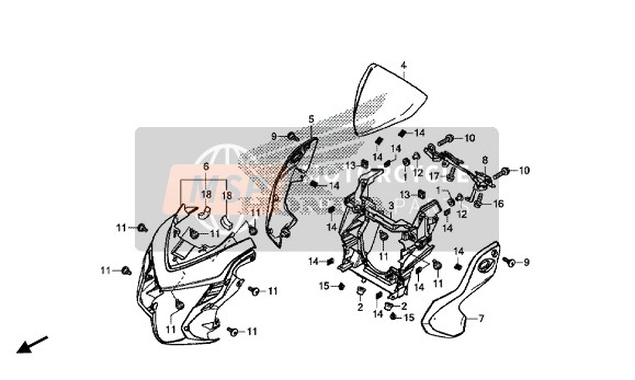 Honda CTX700ND Dual Clutch ABS 2014 Copertura faro per un 2014 Honda CTX700ND Dual Clutch ABS