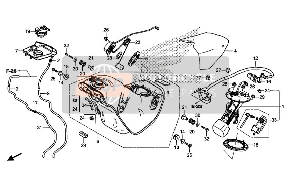 17535MFL000, Collar, Fijacion Tanque De, Honda, 2