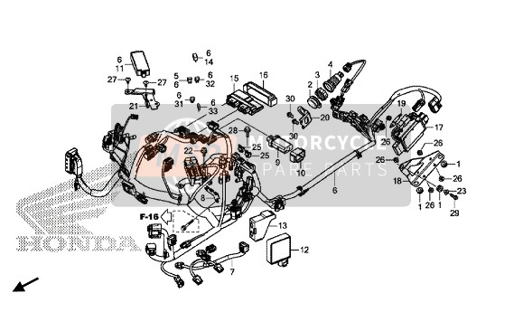 Honda CTX1300A ABS 2014 WIRE HARNESS for a 2014 Honda CTX1300A ABS