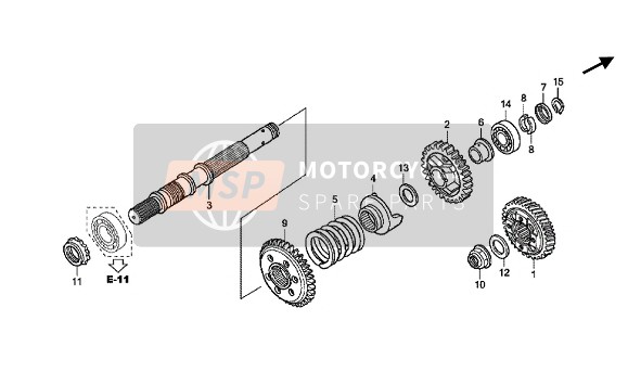 23732MJGA00, Feder, Enddaempfer, Honda, 0