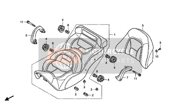 Honda GL1800 Goldwing 2014 Asiento para un 2014 Honda GL1800 Goldwing