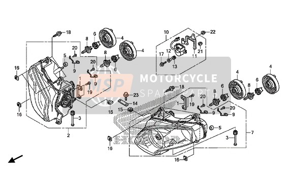 Honda GL1800F6B Goldwing 2014 SCHEINWERFER für ein 2014 Honda GL1800F6B Goldwing