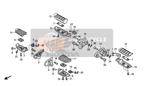 Honda GL1800F6B Goldwing 2014 FUSSRASTE für ein 2014 Honda GL1800F6B Goldwing