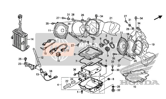 Honda GL1800F6B Goldwing 2014 Unità audio per un 2014 Honda GL1800F6B Goldwing