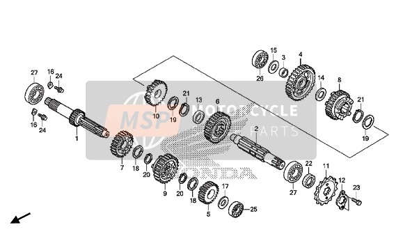 Honda MSX125 2014 Transmisión para un 2014 Honda MSX125