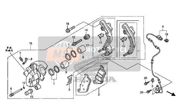 45290MGZJ11, Bracket Sub Assy., R. Fr., Honda, 3