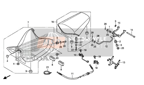 77300MJLD11, Sitz Kompl., Sozius, Honda, 0