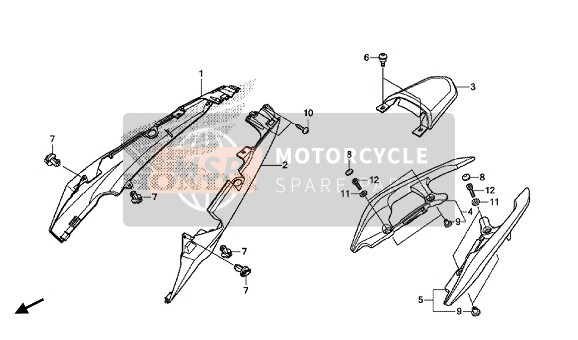 Honda NC700SD 2014 Carenatura del sedile per un 2014 Honda NC700SD