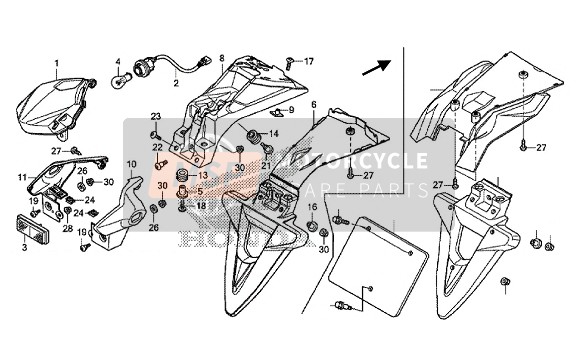 33704MJLD31, Snoer Compl., Achterlicht, Honda, 0