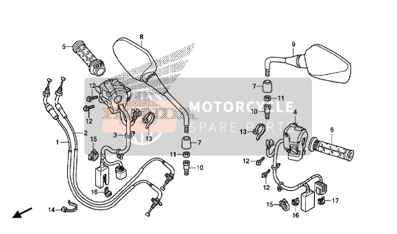 Honda NC700XD 2014 Schakelaar & Kabel voor een 2014 Honda NC700XD