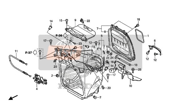 Honda NC700XD 2014 Box bagagli per un 2014 Honda NC700XD