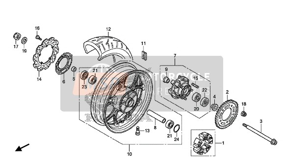 Honda NC750D 2014 REAR WHEEL for a 2014 Honda NC750D