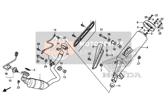 18310MJLD72, Geluiddemper Compl., Honda, 0