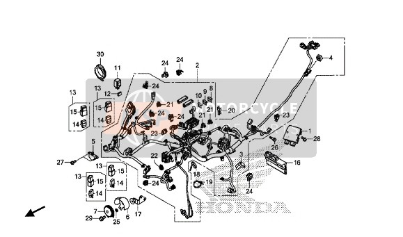 91534SWA003, Klemme Koppler (Dunkelgra, Honda, 2