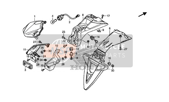 Honda NC750S 2014 RÜCKLICHT für ein 2014 Honda NC750S