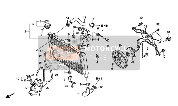 Honda NC750S 2014 RADIATOR for a 2014 Honda NC750S