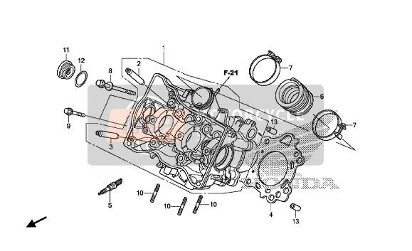 Honda NC750SA ABS 2014 CYLINDER HEAD for a 2014 Honda NC750SA ABS