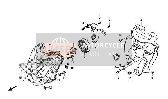 Honda NC750SA ABS 2014 Koplamp voor een 2014 Honda NC750SA ABS