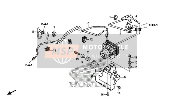 Honda NC750SA ABS 2014 ABS Modulator voor een 2014 Honda NC750SA ABS