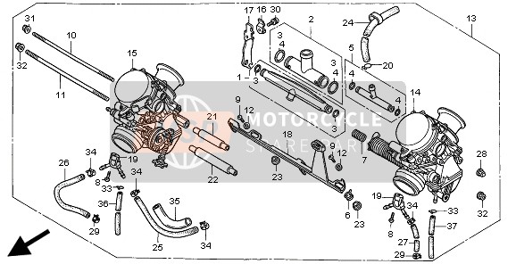 Honda CB500S 1998 CARBURETOR (ASSY) for a 1998 Honda CB500S