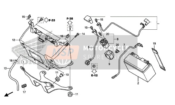 Honda NC750SA ABS 2014 Accu voor een 2014 Honda NC750SA ABS