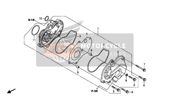 Honda NC750SD 2014 Waterpomp voor een 2014 Honda NC750SD