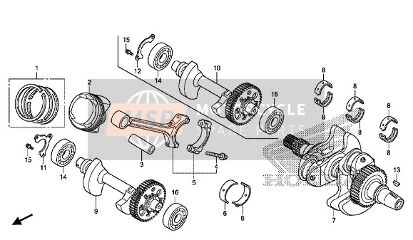 Honda NC750SD 2014 CRANKSHAFT & PISTON for a 2014 Honda NC750SD