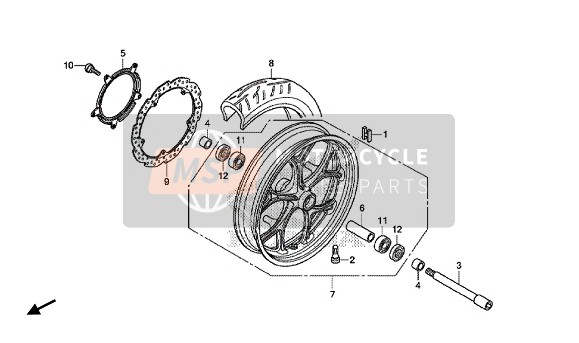 Honda NC750SD 2014 FRONT WHEEL for a 2014 Honda NC750SD